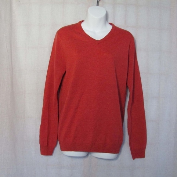 J. Crew Orange Red Merino Wool Spring Sweater Sz Small - Picture 1 of 3